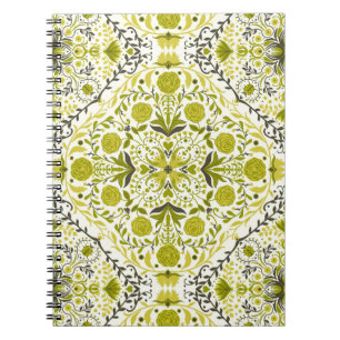 Blue floral tiles notebook