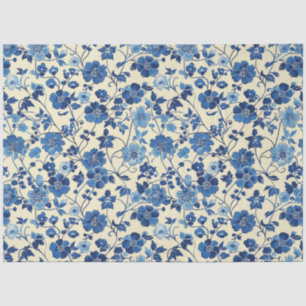 Blue Floral Tissue Paper