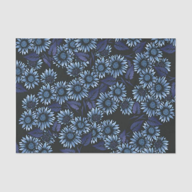Blue Floral Tissue Paper (Front)