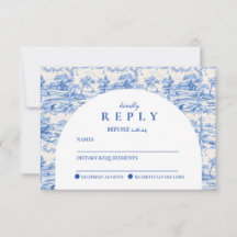 Blue Floral Toile Graduation Party