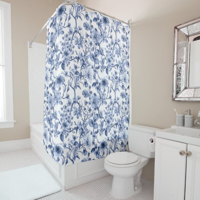 Blue Floral Vintage Toile Pattern  (In Situ)