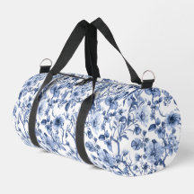 Blue Floral Vintage Toile Pattern 