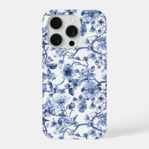 Blue Floral Vintage Toile Pattern  iPhone 15 Pro Case