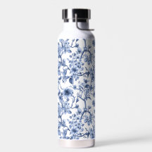 Blue Floral Vintage Toile Pattern 