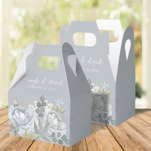 Blue Floral Wedding Custom Favours Favor Box