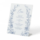 Blue Floral Wedding Drink Bar Menu
