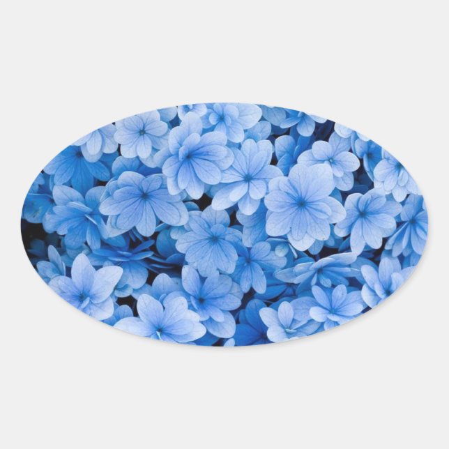 Blue Floral Wedding Envelope Seal Stickers (Front)