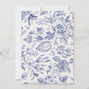 Blue Floral Wedding Invitation