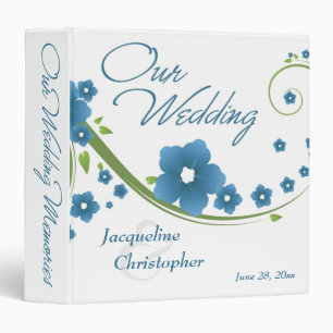 Blue Floral Wedding Memories Binder