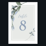 Blue Floral Wedding Reception Table Number<br><div class="desc">Your tables will look elegant with these beautiful blue floral wedding reception table number cards.</div>