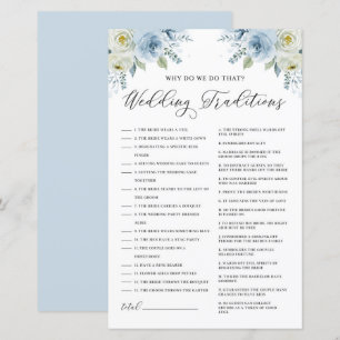 Blue Floral Wedding Traditions Bridal Shower Game