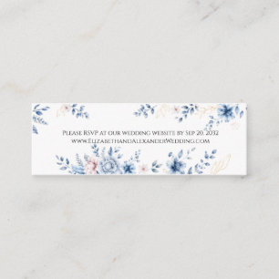 Blue Floral Wedding Website RSVP Enclosure Card