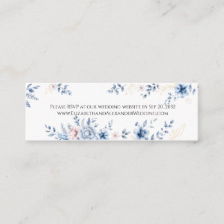 Blue Floral Wedding Website RSVP Enclosure Card