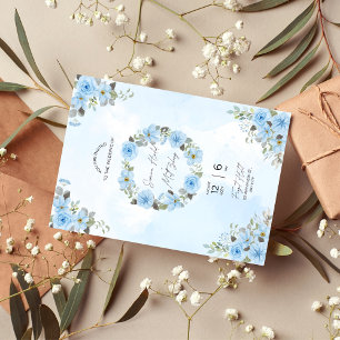 Blue Floral Whismeric Wedding Invitation Trending