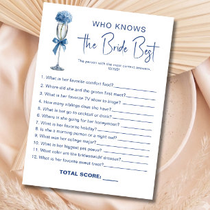 Blue Floral Who Knows The Bride Best Game