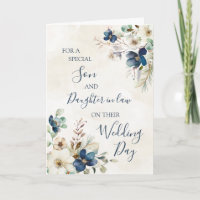 Blue Floral Winter Wedding Day Son Daughter in Law