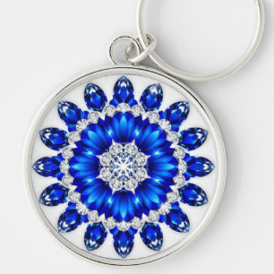 🌿 Blue Floral Wreath Charm Gift 🔑 Keychain