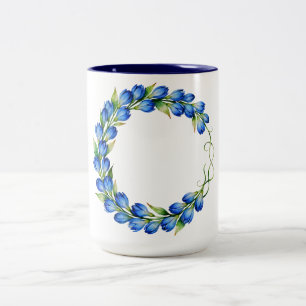 Blue Floral Wreath Coffee Mug