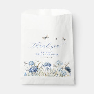 Blue Florals & Butterflies Thank You Bridal Shower Favour Bag