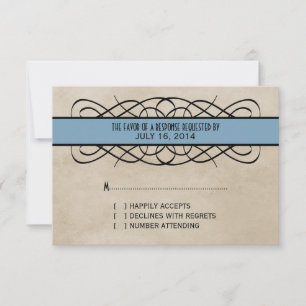 Blue Flourish Border Response Card