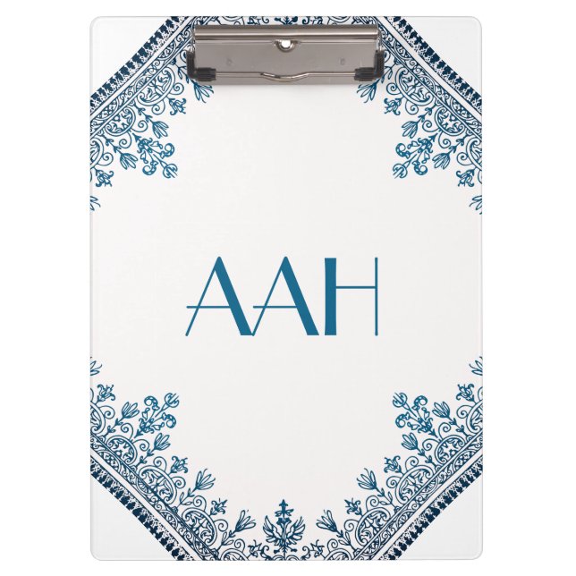 Blue Flourish Clipboard (Front)