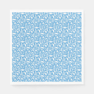 Blue Flourish Print Paper Napkin