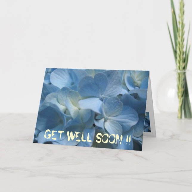 blue-flower-420[1], GET WELL SOON !! Card (Front)
