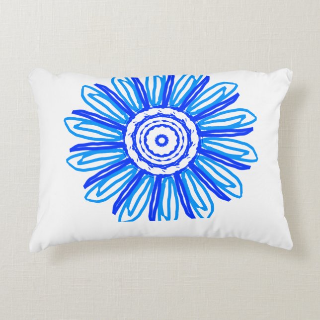 blue flower accent pillow (Front)