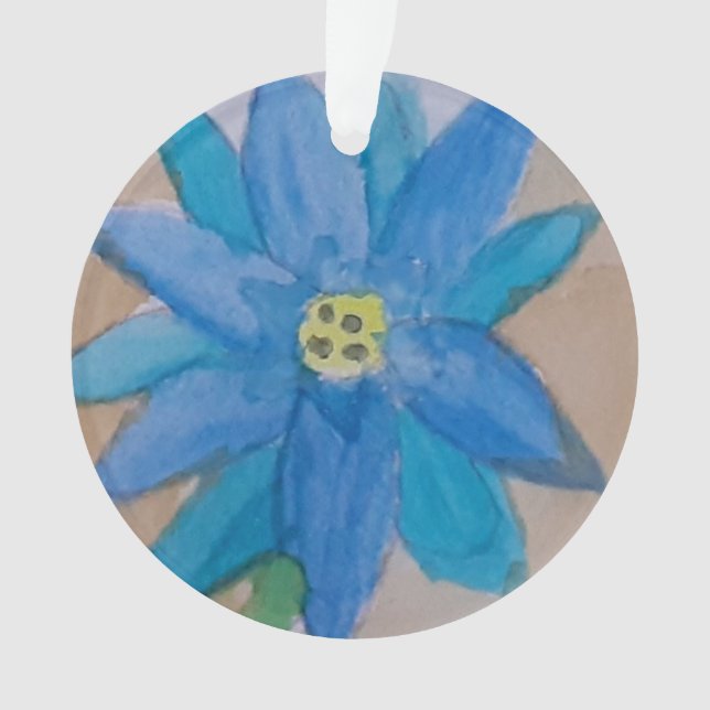Blue Flower Acrylic Ornament (Front)