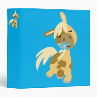 Blue Flower and Cute Cartoon Pony Binder