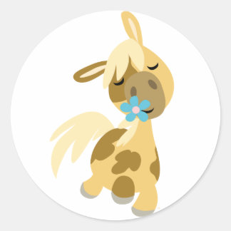 Blue Flower and Pony sticker