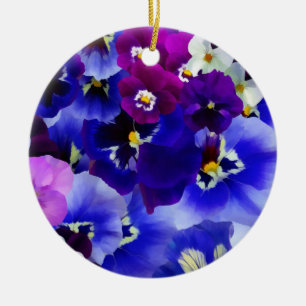 Blue Flower Arrangement Ceramic Ornament
