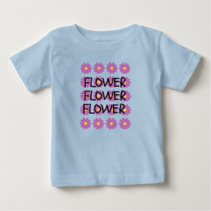 Blue flower baby fine t-shirt