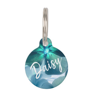 Blue Flower Blossom Pet Tag