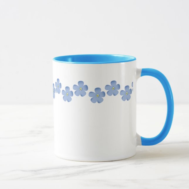 Blue Flower Border Mug (Right)