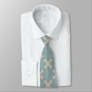 Blue Flower Carving Tie