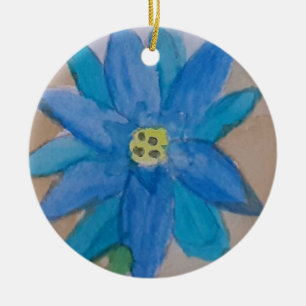 Blue Flower Ceramic Ornament