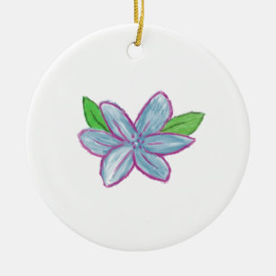 Blue Flower Ceramic Ornament