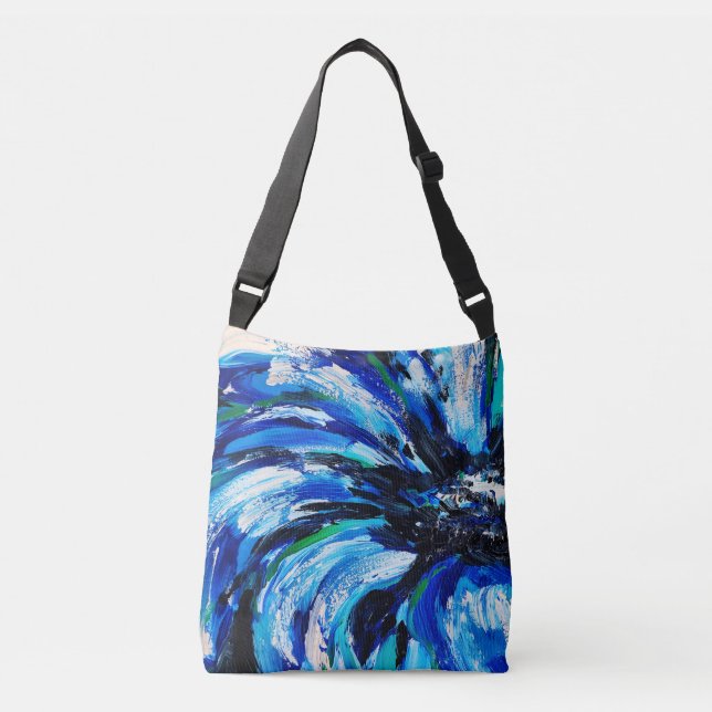 Blue Flower Crossbody Bag (Front)