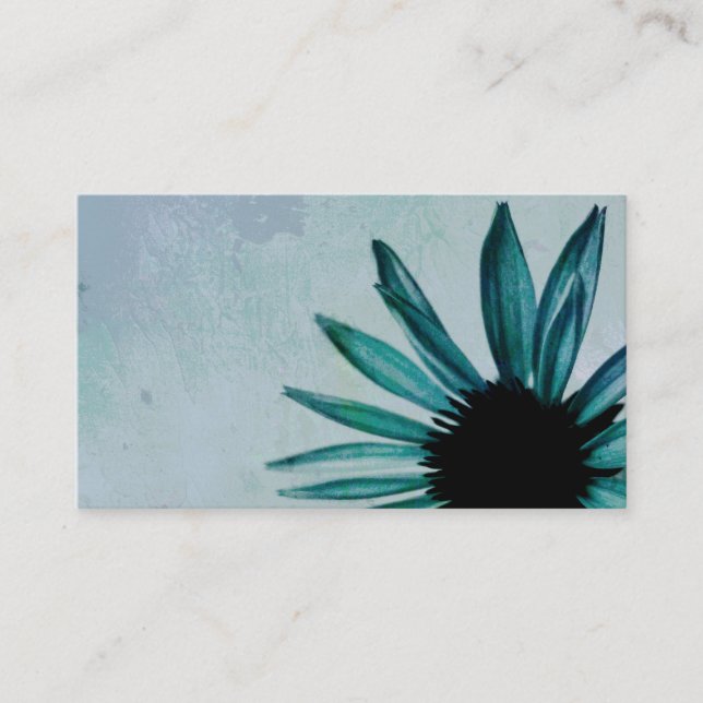 blue flower custom business card template (Front)