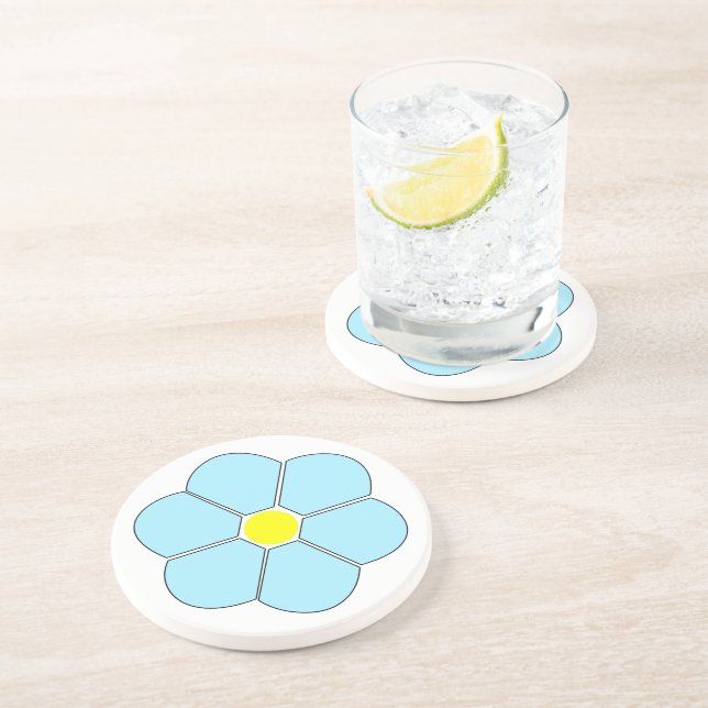 Blue Flower Design Coaster (Side)