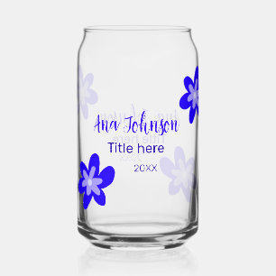 Blue flower doodle name title year 20XX profession Can Glass