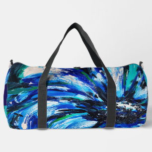 Blue flower duffle bag