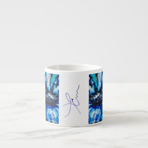 Blue flower espresso cup