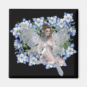 Blue Flower Fairy Design Magnet