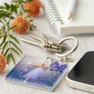 Blue Flower Fairy Keychain