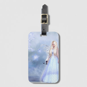 Blue Flower Fairy Luggage Tag