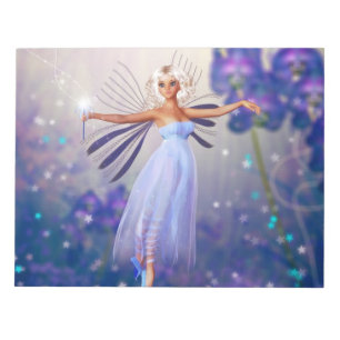 Blue Flower Fairy Notepad