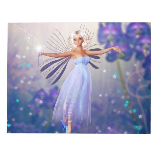 Blue Flower Fairy Notepad (Front)