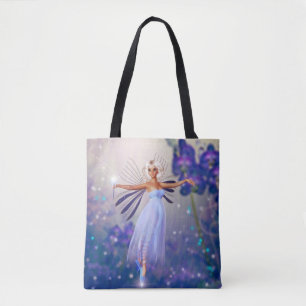 Blue Flower Fairy Tote Bag
